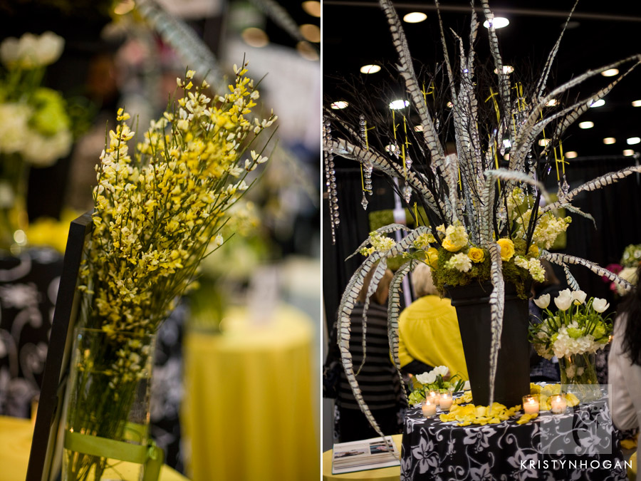  yellow paired with black white with a hit of bright citrus lime green